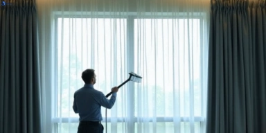 Commercial curtain steam cleaning service palm-beach hotels offices