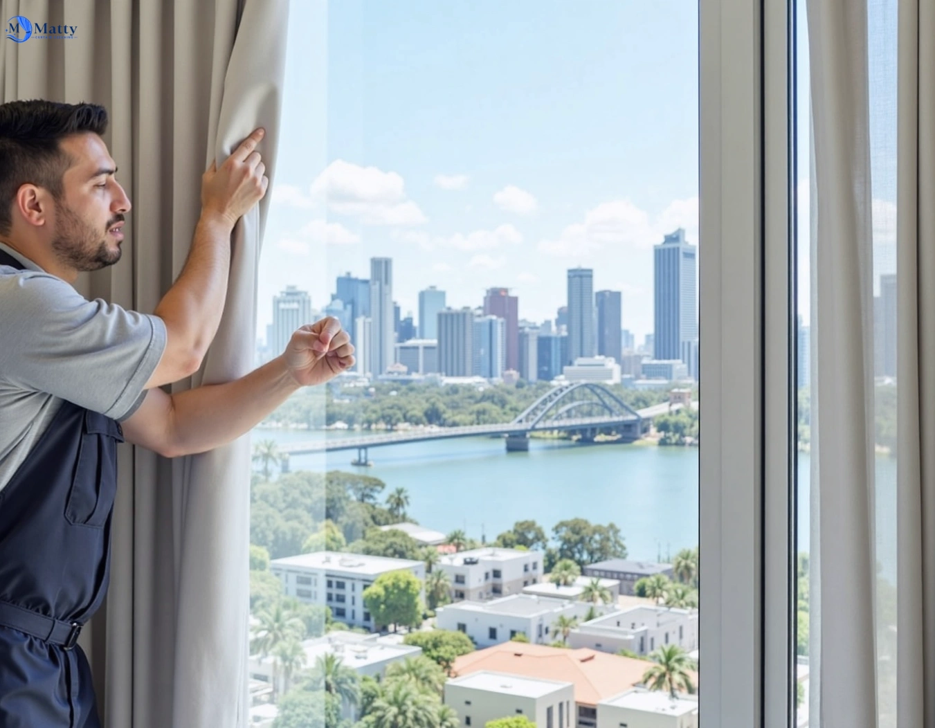 Professional curtain steam cleaning service palm-beach QLD by Matty Curtain Cleaning
