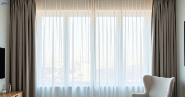 Freshly steam cleaned curtains in palm-beach QLD